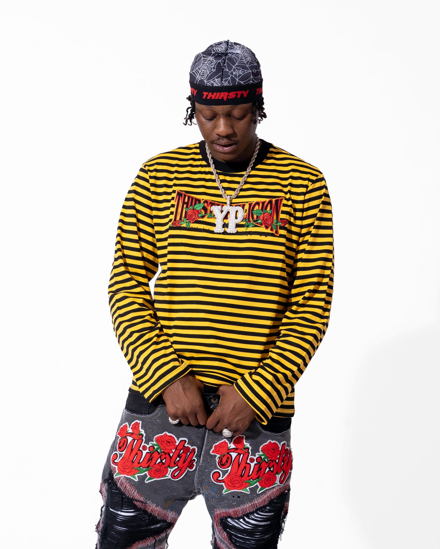THIRSTY STRIPE TEE YELLOW