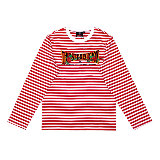 Red Thirsty Stripped Sleeve Tee