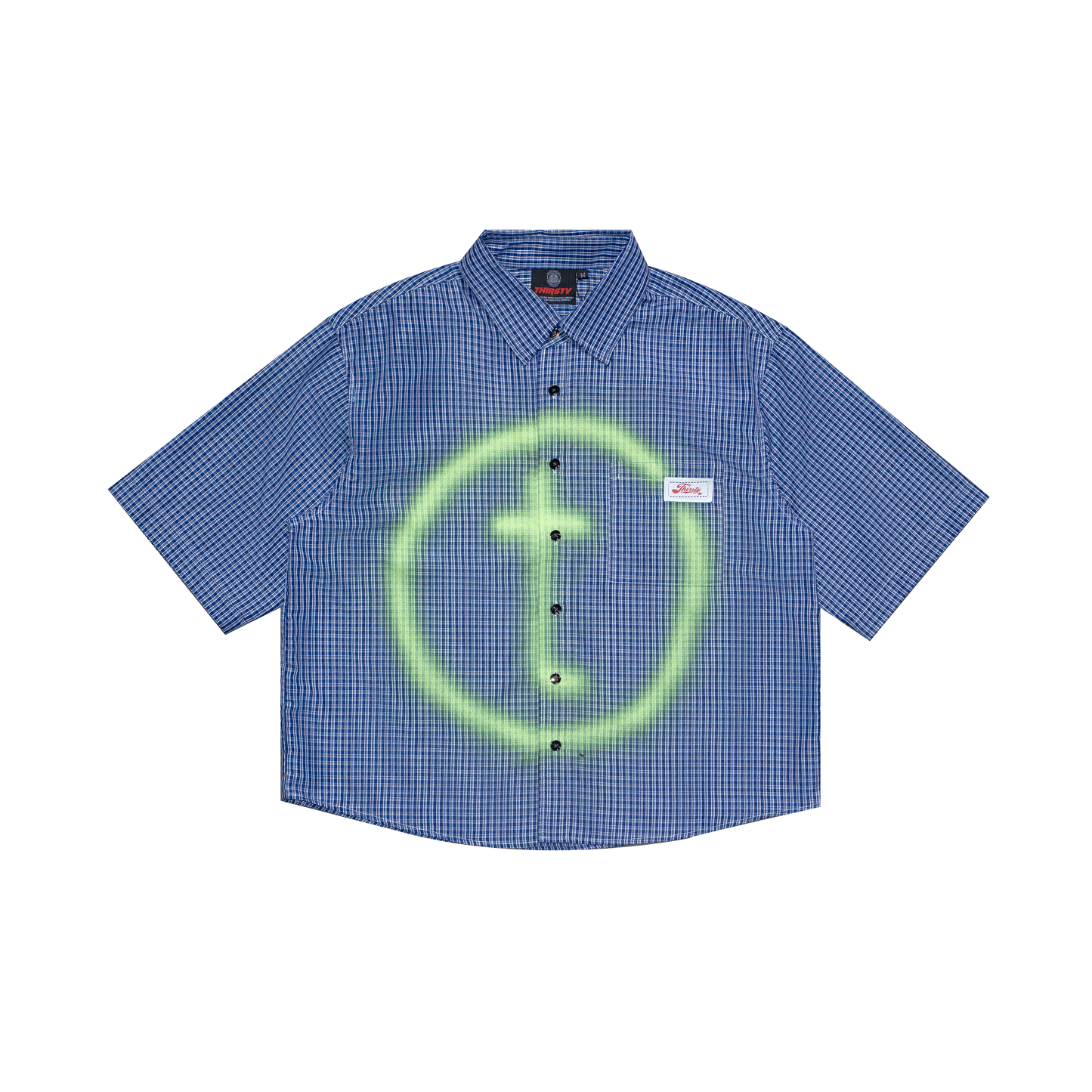 THIRSTY "T" LOGO SHORTSLEEVE- BLUE