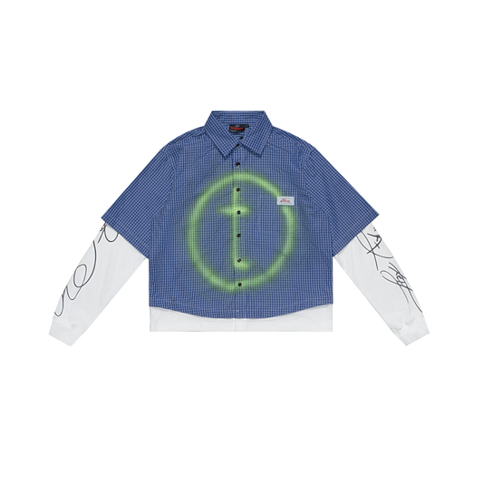 THIRSTY "T" LOGO LONGSLEEVE - BLUE