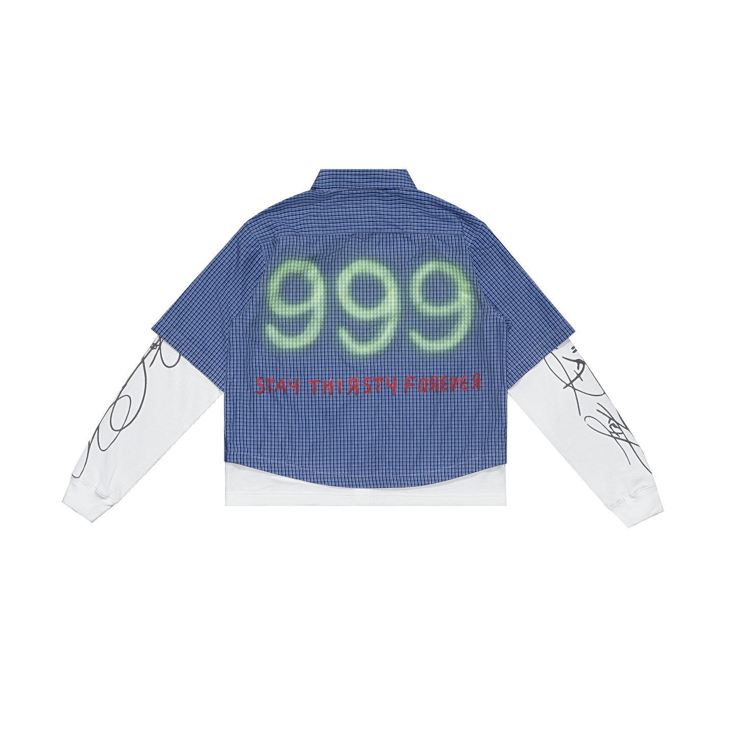 THIRSTY "T" LOGO LONGSLEEVE - BLUE
